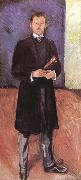 Edvard Munch Self-Portrait of holding paintbrush china oil painting artist